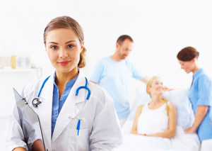 Doctor with Patients - Exam Gloves